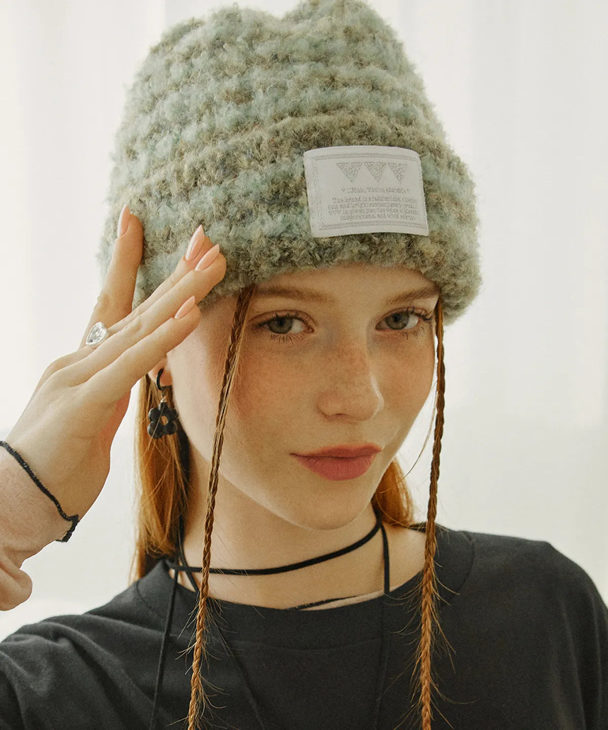 vvv Logo Stripe Mix Beanie / Green