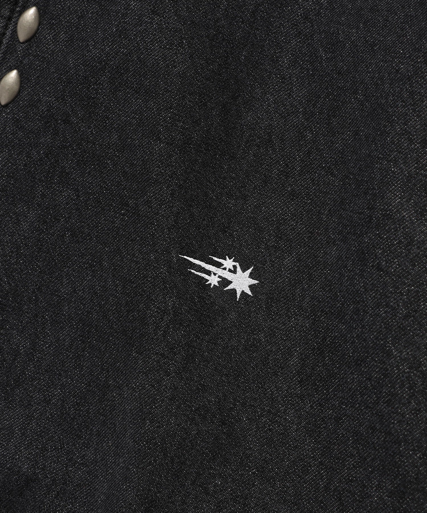 niceghostclub  STUD DENIM HOODIE JACKET [BLACK]