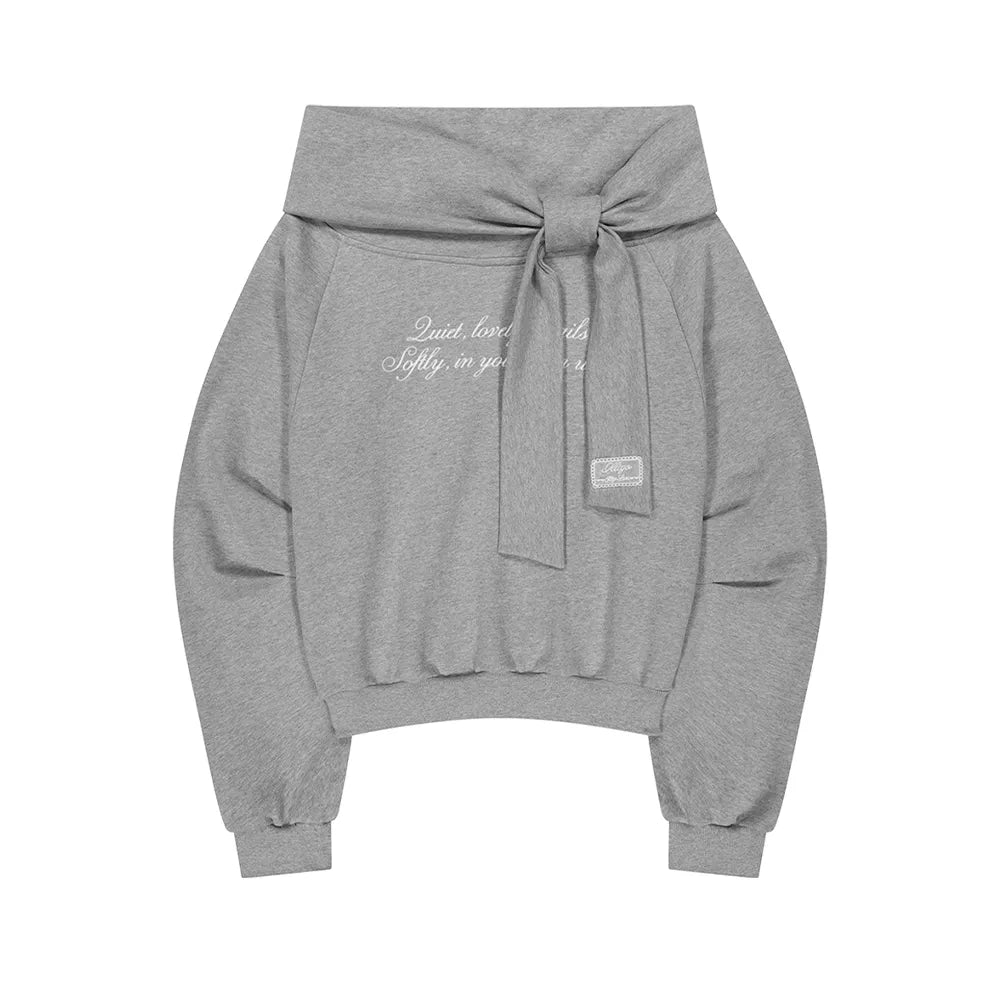 ILLIGO PURE BOW OFF SHOULDER SWEATSHIRT MELANGE