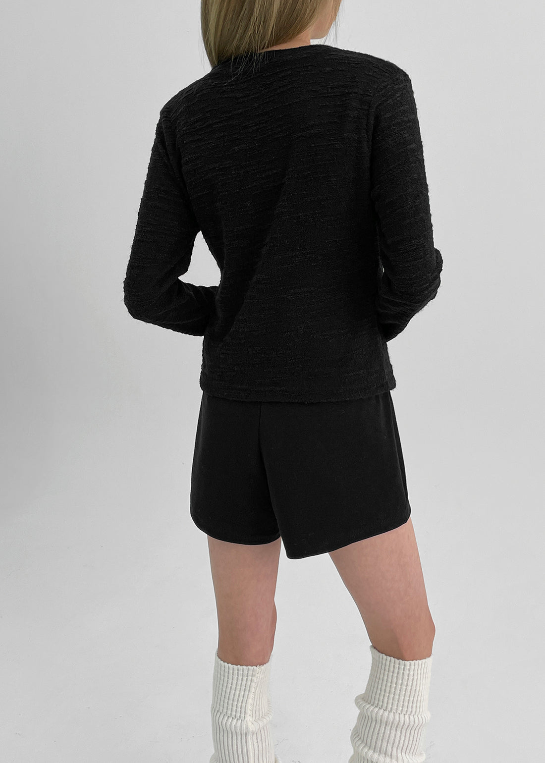 韓國製造 Tweed Cardigan / Black