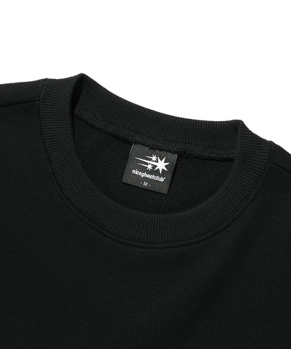 niceghostclub 3STAR LOGO APPLIQUE SWEATSHIRTS [BLACK]