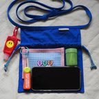 Drawstring Crossbody Bag / COBALT BLUE