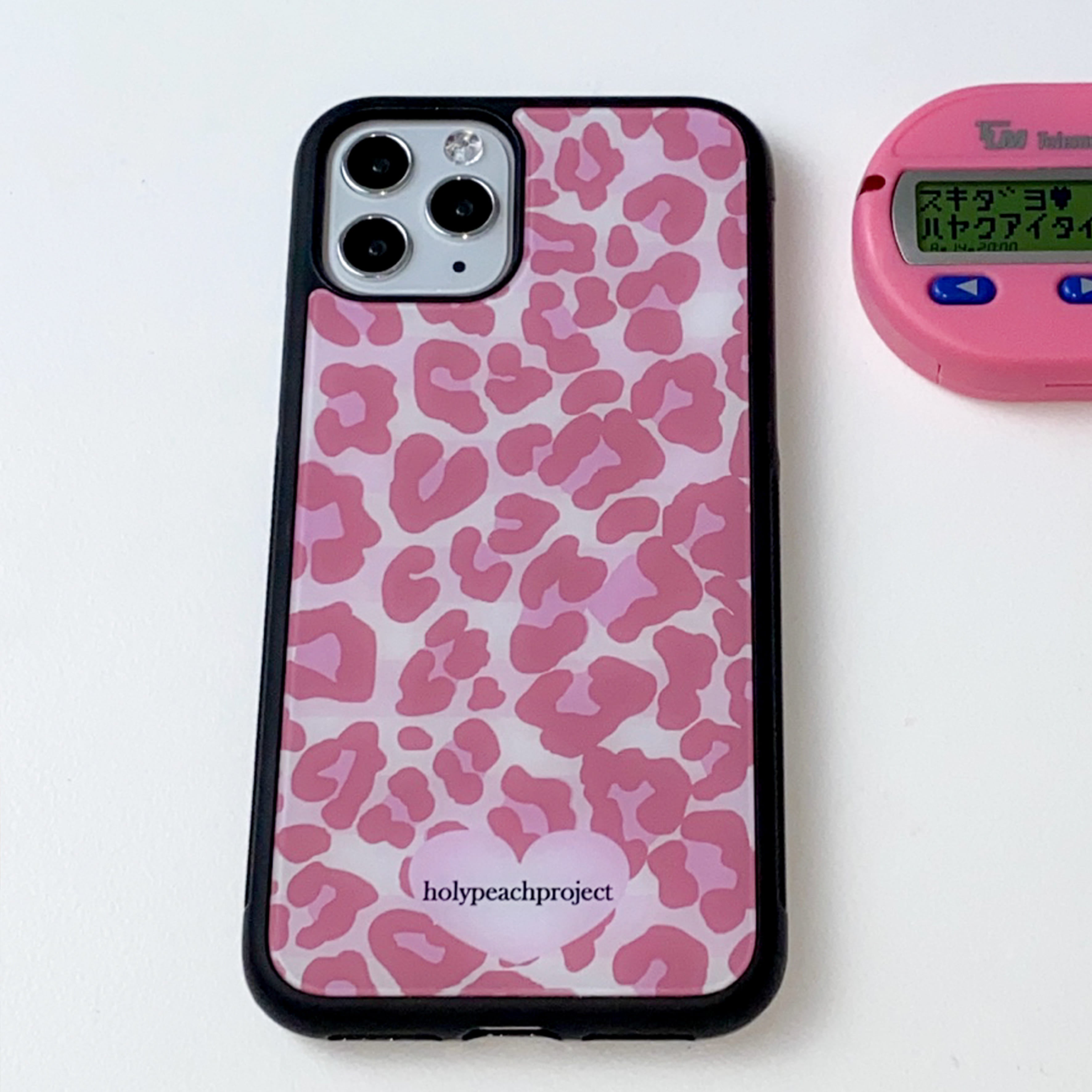 Leopard Glass Bumper iPhone Case - Pink