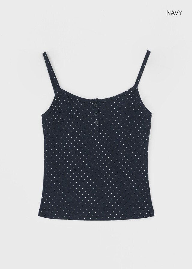 [韓國製造🇰🇷] Dot Henry Neck Tank Top / 2colors