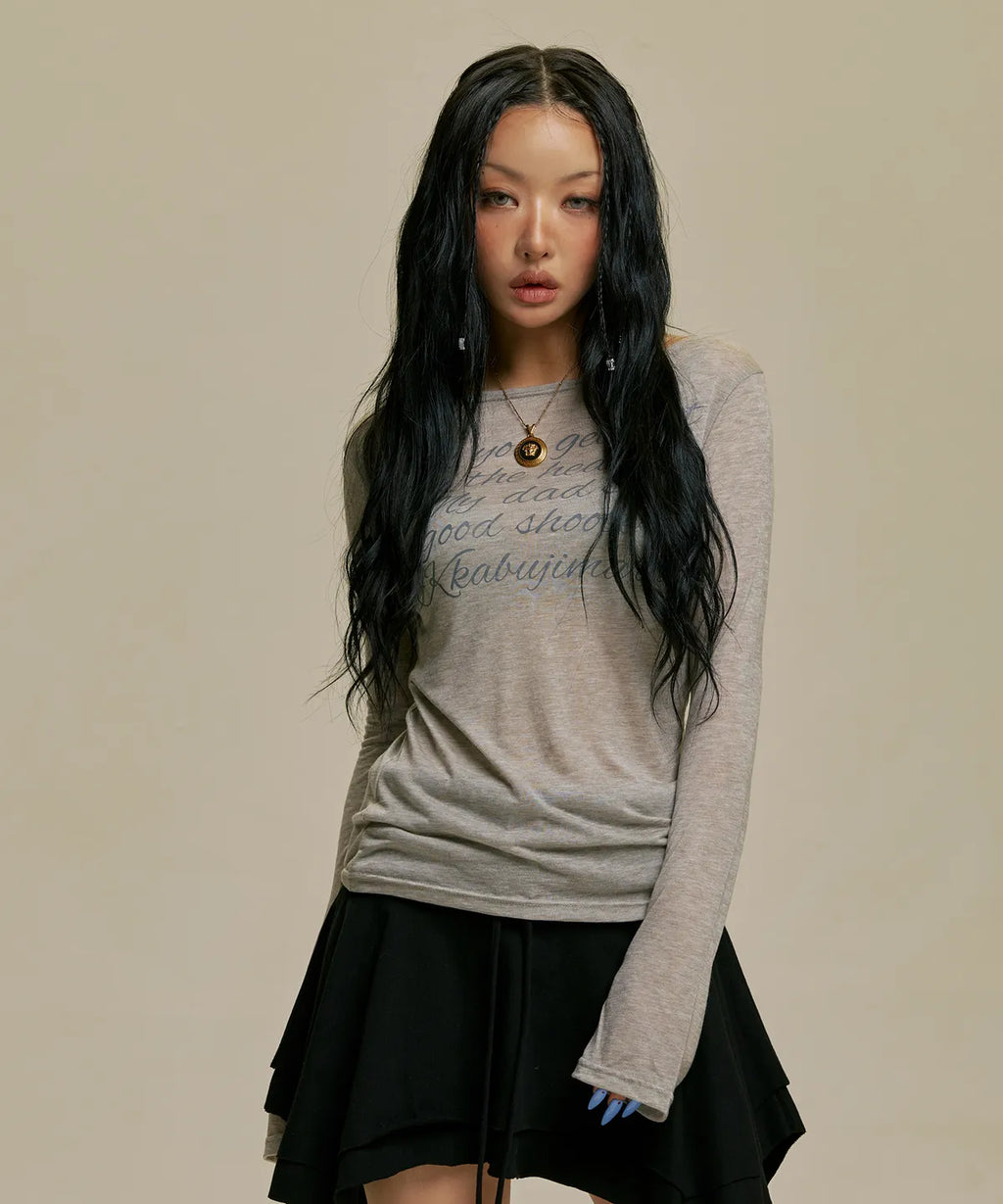 [GILA ARCHIVE] LETTERING SHEER LONG SLEEVE (3 colors)