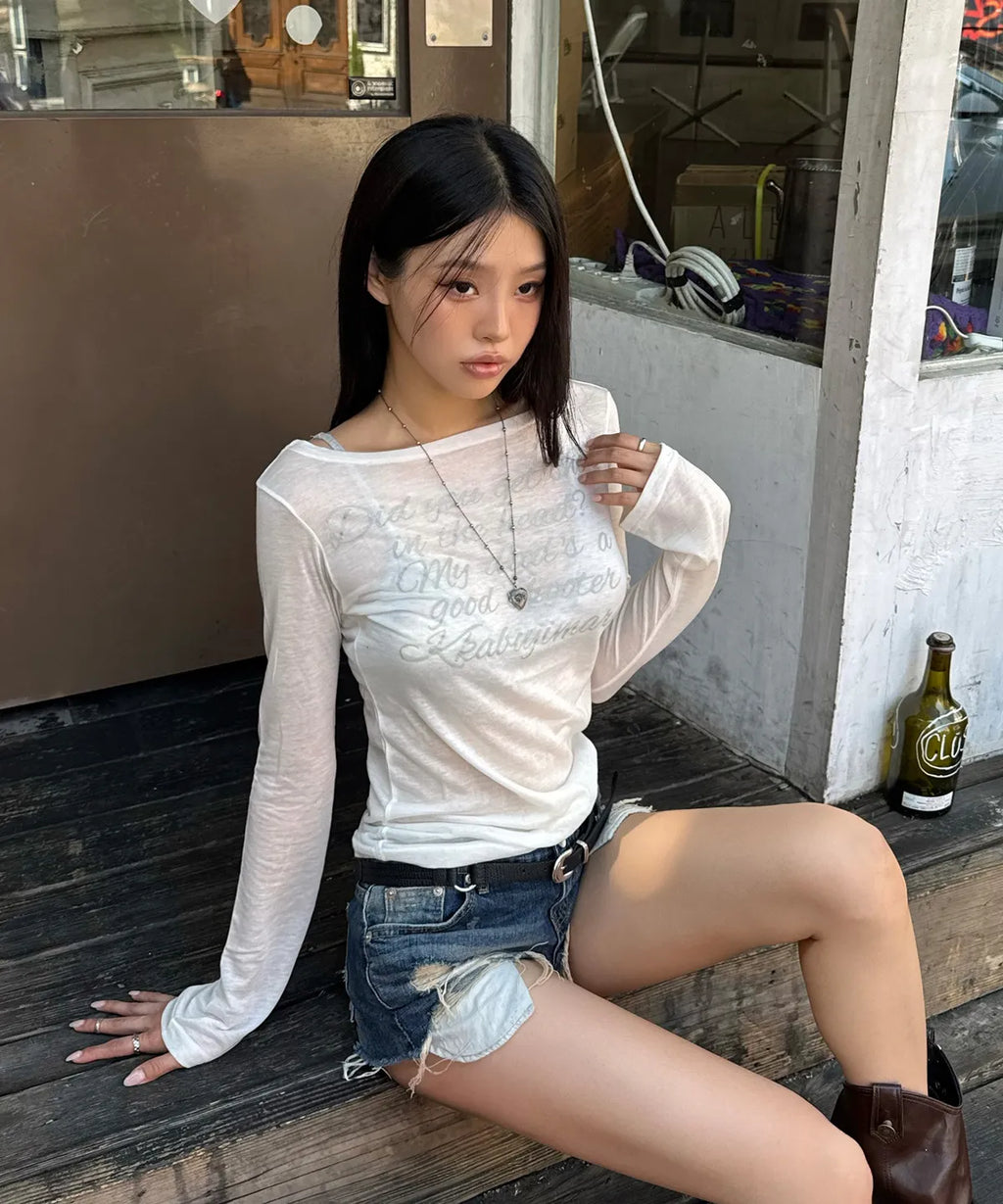 [GILA ARCHIVE] LETTERING SHEER LONG SLEEVE (3 colors)