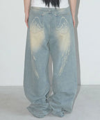 NASTY FANCY CLUB ANGEL VINTAGE WASHING PINTUCK PANTS / BLUE