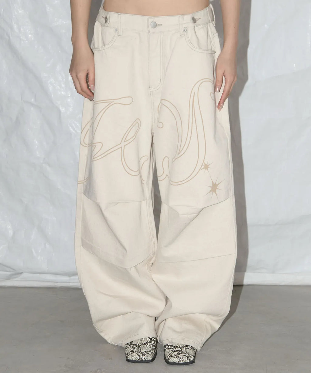 NASTY FANCY CLUB ANGEL VINTAGE WASHING PINTUCK PANTS / IVORY