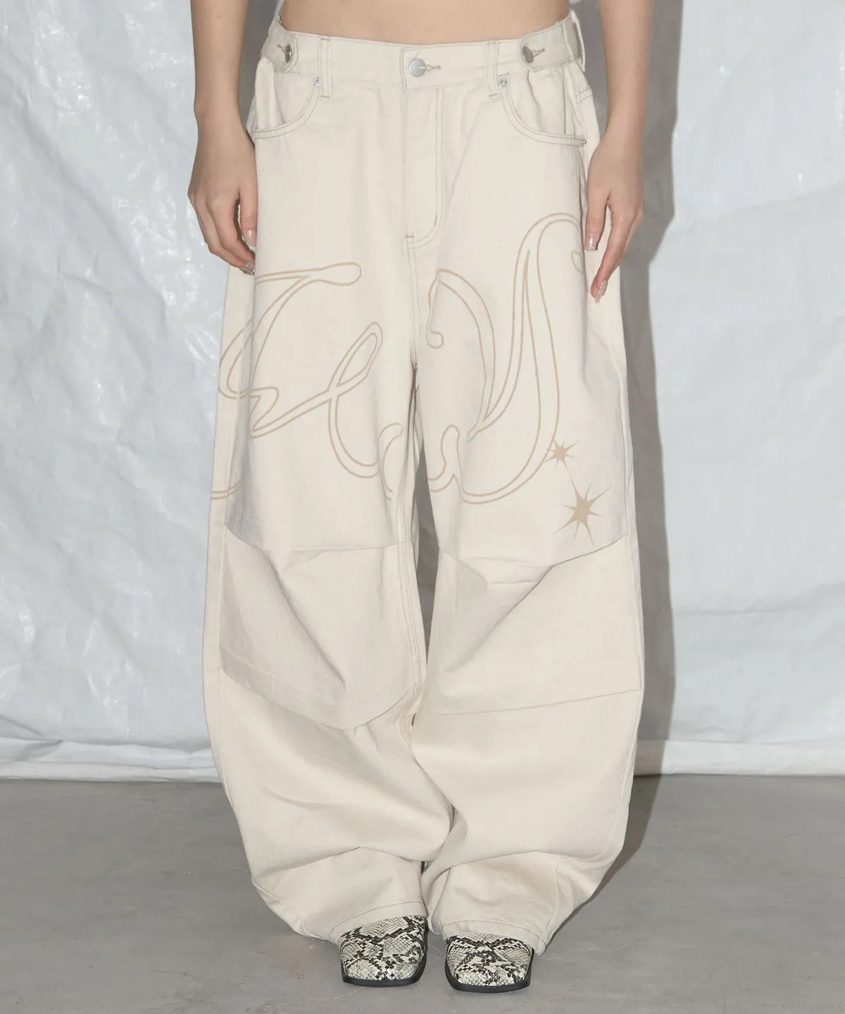 NASTY FANCY CLUB ANGEL VINTAGE WASHING PINTUCK PANTS / IVORY