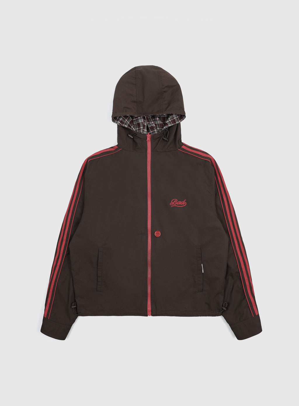 BADBLOOD Reversible Hoodie Windbreaker / Check Red