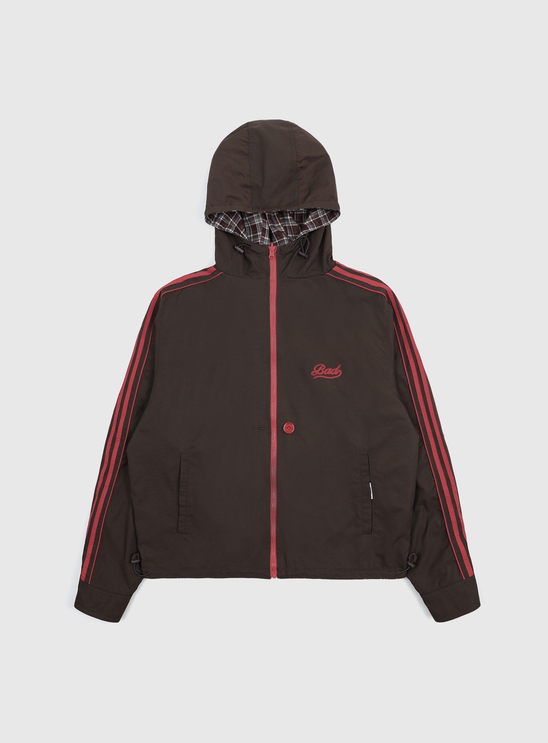 BADBLOOD Reversible Hoodie Windbreaker / Check Red