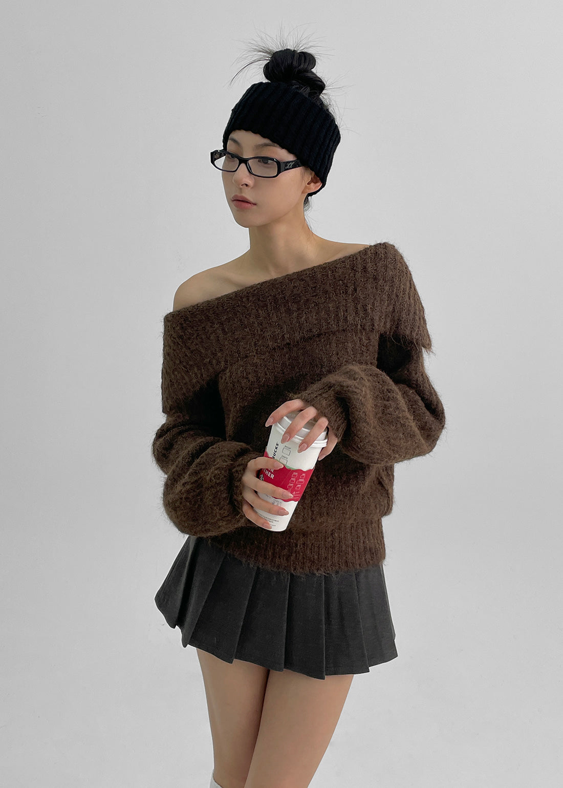 BLACKUP Penner Off-Shoulder Knit (30%wool) / 3colors