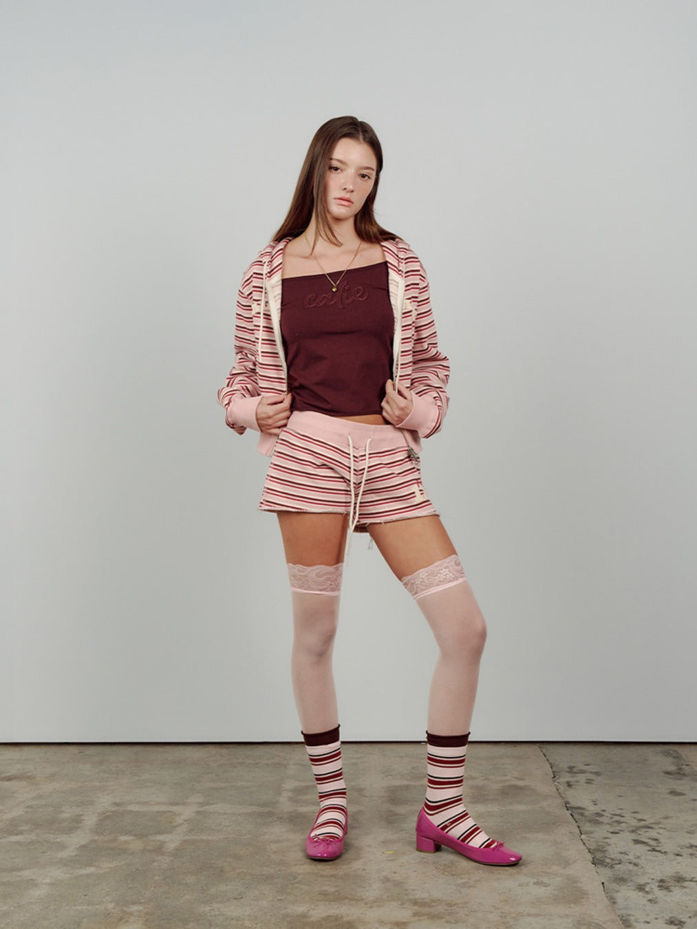 CALIE BABE STRIPE SHORTS PINK