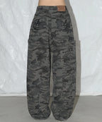 NASTY FANCY CLUB CARPENTER LETTERING DENIM PANTS / DARK GREY