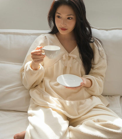 J'eu Rowney Lace Sleeping Pajama Set 4colors