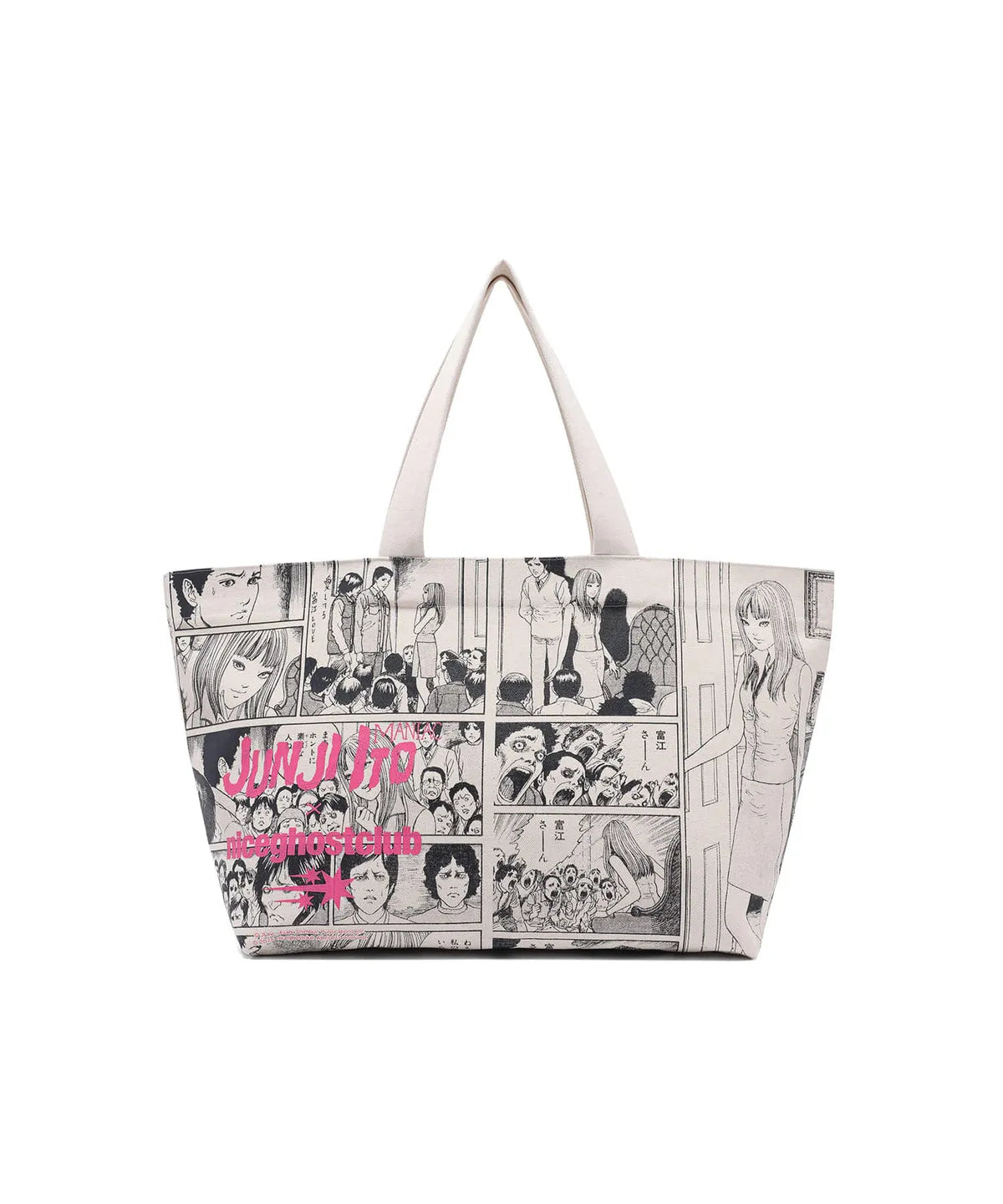 niceghostclub JUNJI ITO MANIAC CARTOON BIG TOTE BAG [IVORY]