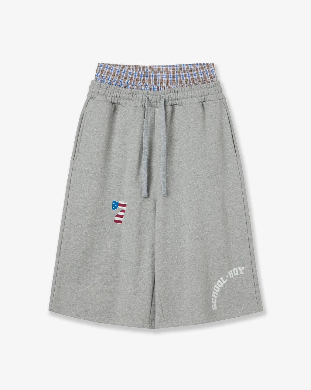 TRUNK LAYERED SWEATSHORTS [MELANGE GREY]