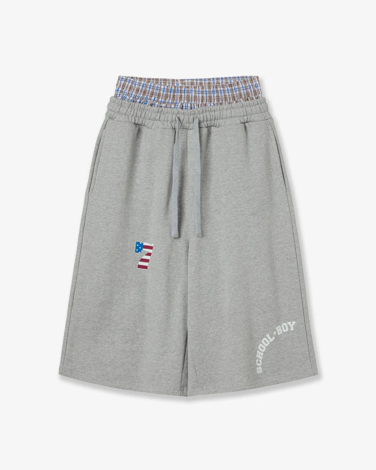 TRUNK LAYERED SWEATSHORTS [MELANGE GREY]