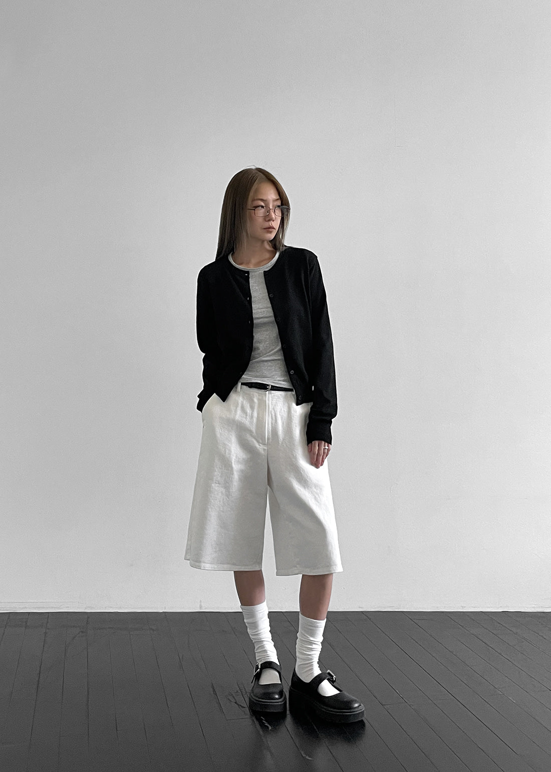 韓國製造 Round Cardigan / Black