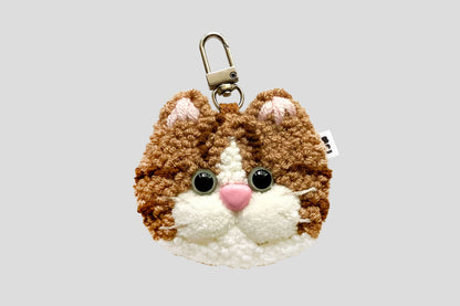 [handmade] "Ugly" Cat Keyring - orange taddy