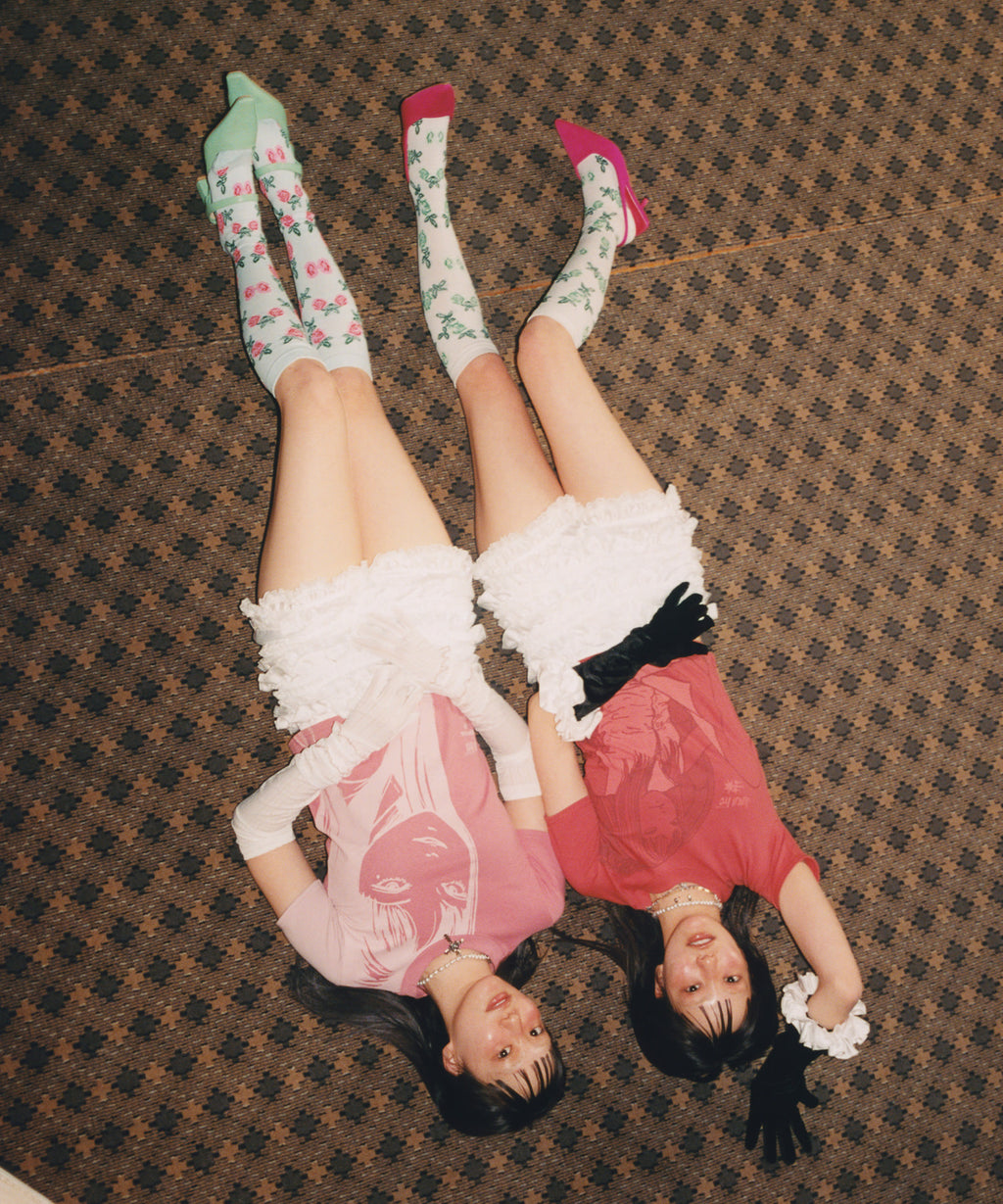 niceghostclub junji ito maniac tomie silhouette mini tee [pink]