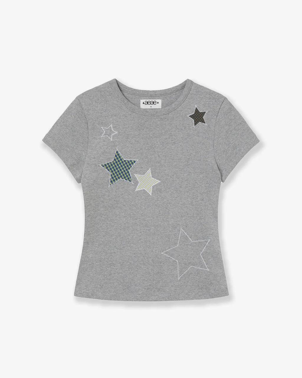 CHECK STAR TEE / 2COLORS