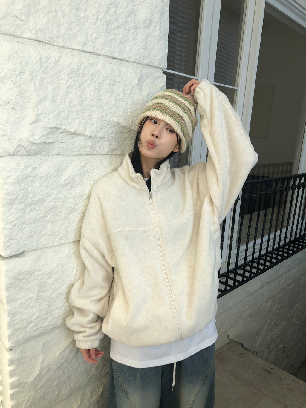 CREAM BEANIE