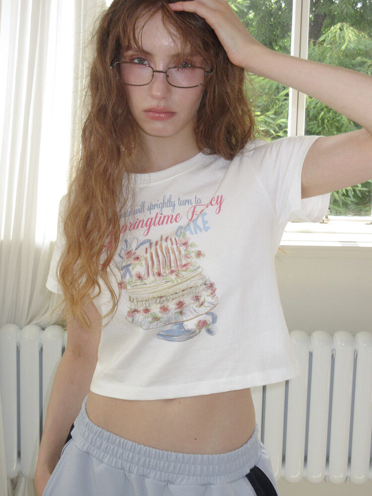 CAKE CROP T-SHIRT (WHITE)