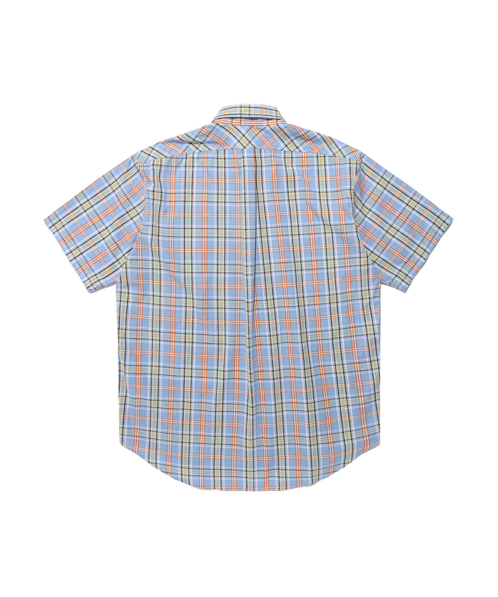 niceghostclub angel check big big half shirt [blue]