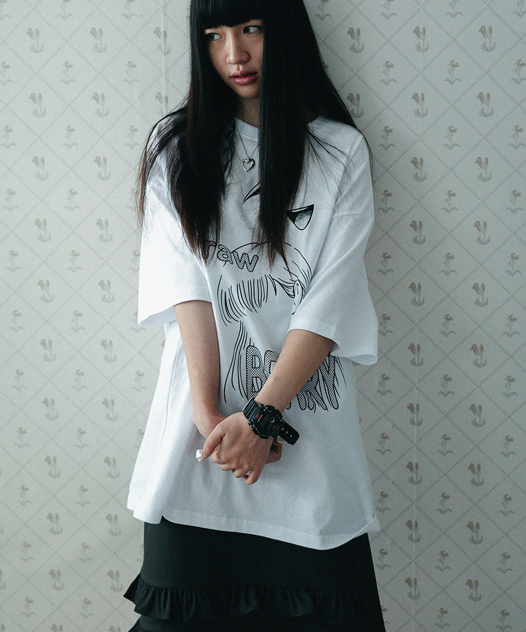 WONDERVISITOR DECOMPOSITION OVERFIT T-SHIRT / WHITE