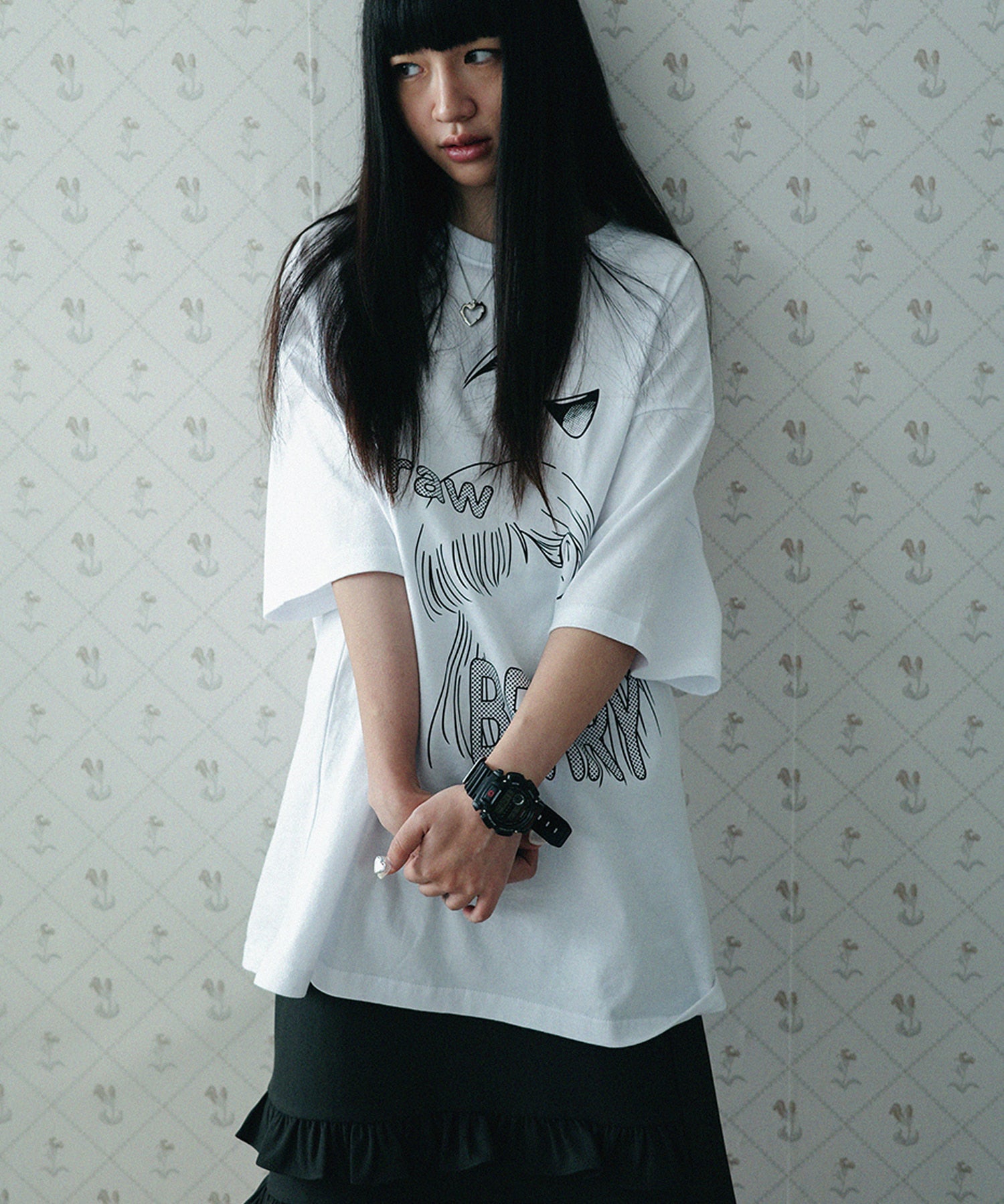 WONDERVISITOR DECOMPOSITION OVERFIT T-SHIRT / WHITE