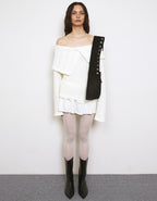 Polysooem EYELET SUEDE SHOULDER BAG / BLACK