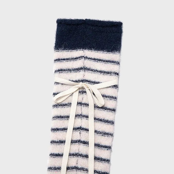 GLOWNY SUNDAE STRIPE KNIT WARMER (NAVY)