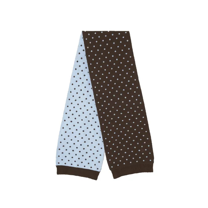 NEWYORKWORKS EMBROIDERY DOT DOUBLE SIDED MUFFLER_BROWN