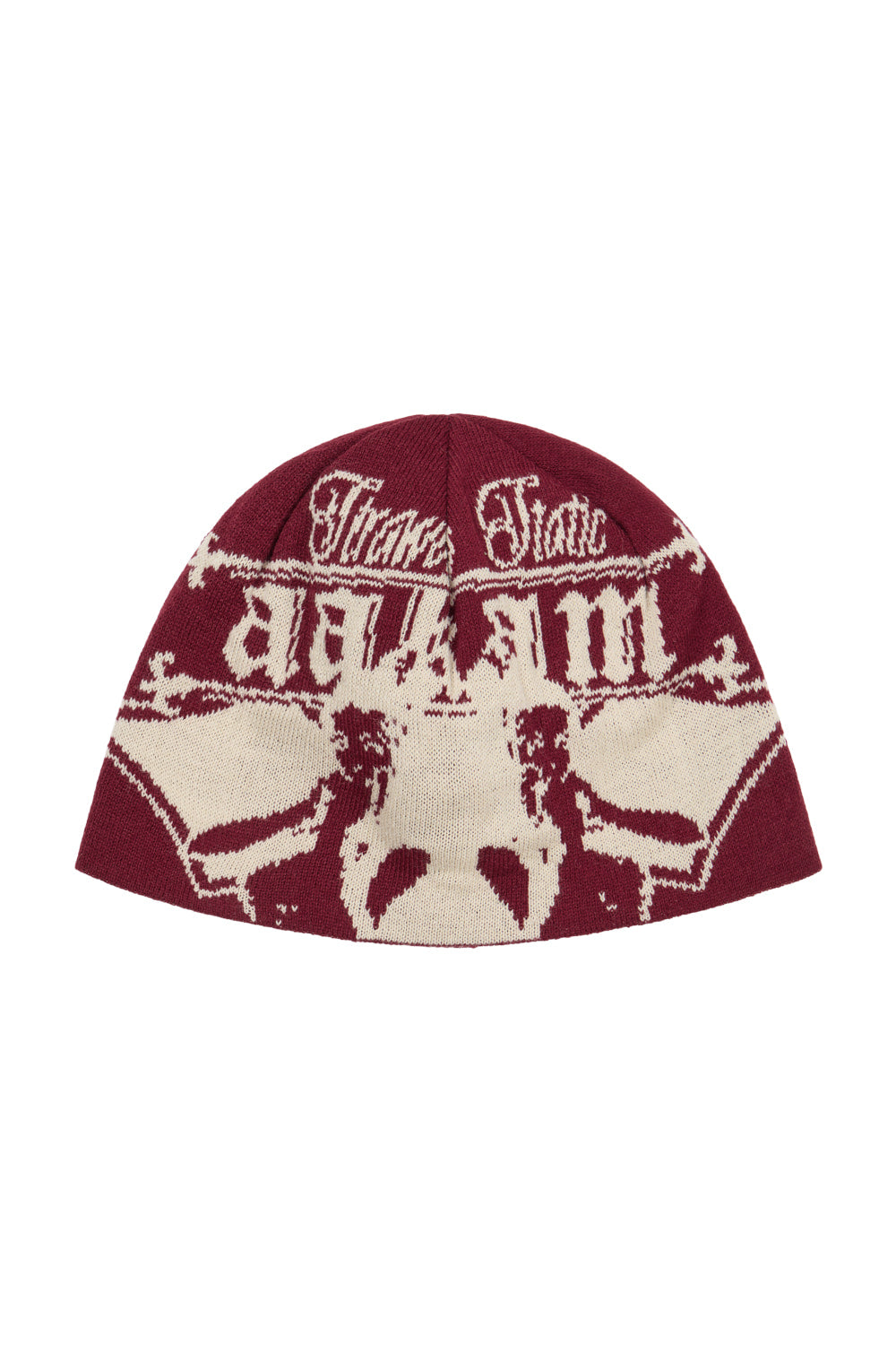 AAKAM Vintage Graphic Jacquard Beanie (Red)