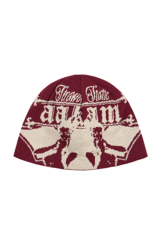 AAKAM Vintage Graphic Jacquard Beanie (Red)