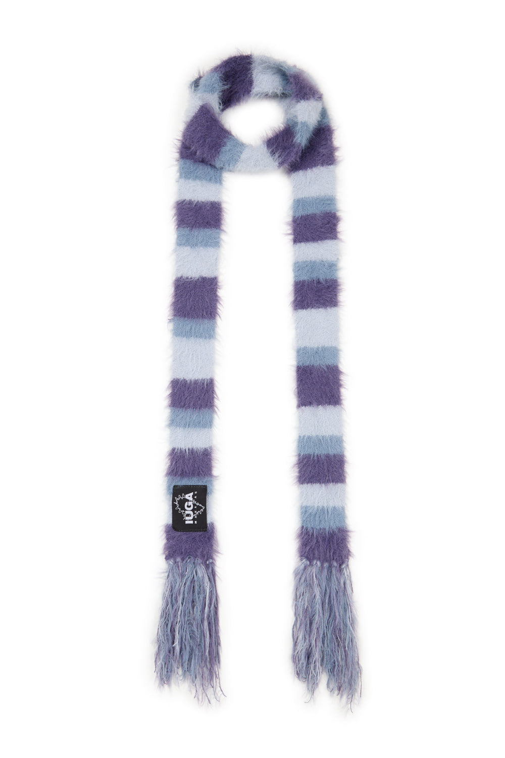 IUGA Striped Hairy Skinny Muffler (Light Purple)