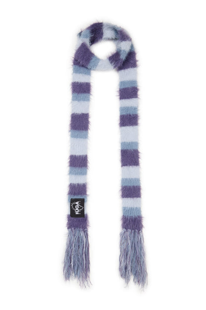 IUGA Striped Hairy Skinny Muffler (Light Purple)