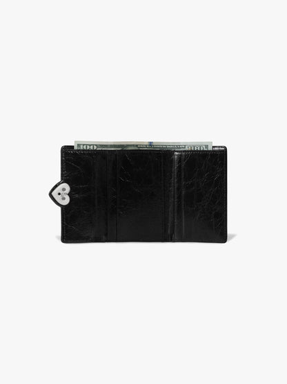 fennec HEARTY FLAP WALLET - BLACK