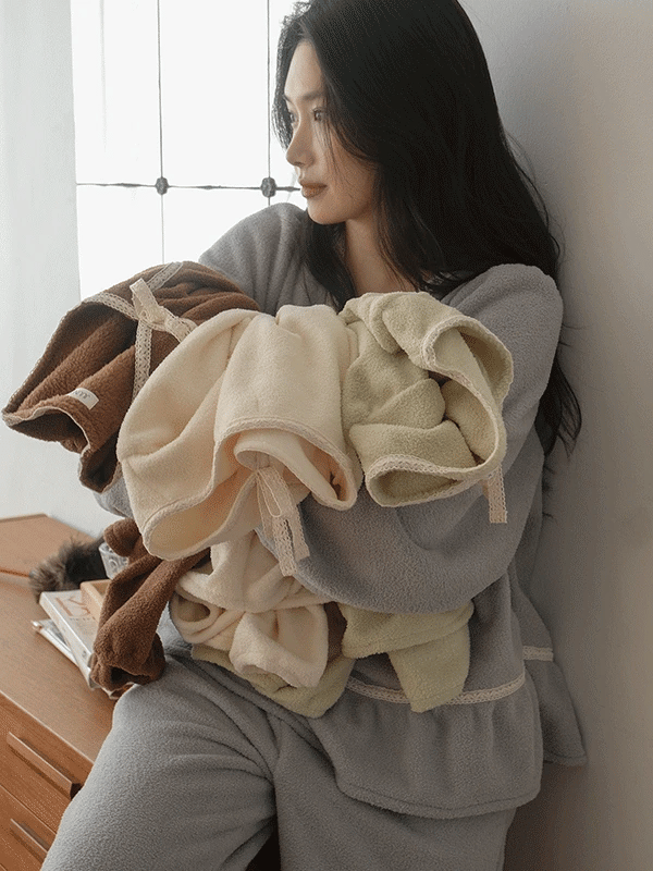 J'eu Rowney Lace Sleeping Pajama Set 4colors