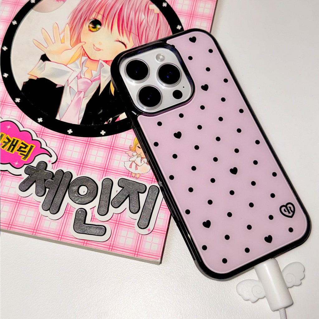 Pink-Dots Glass Bumper iPhone Case - 5types