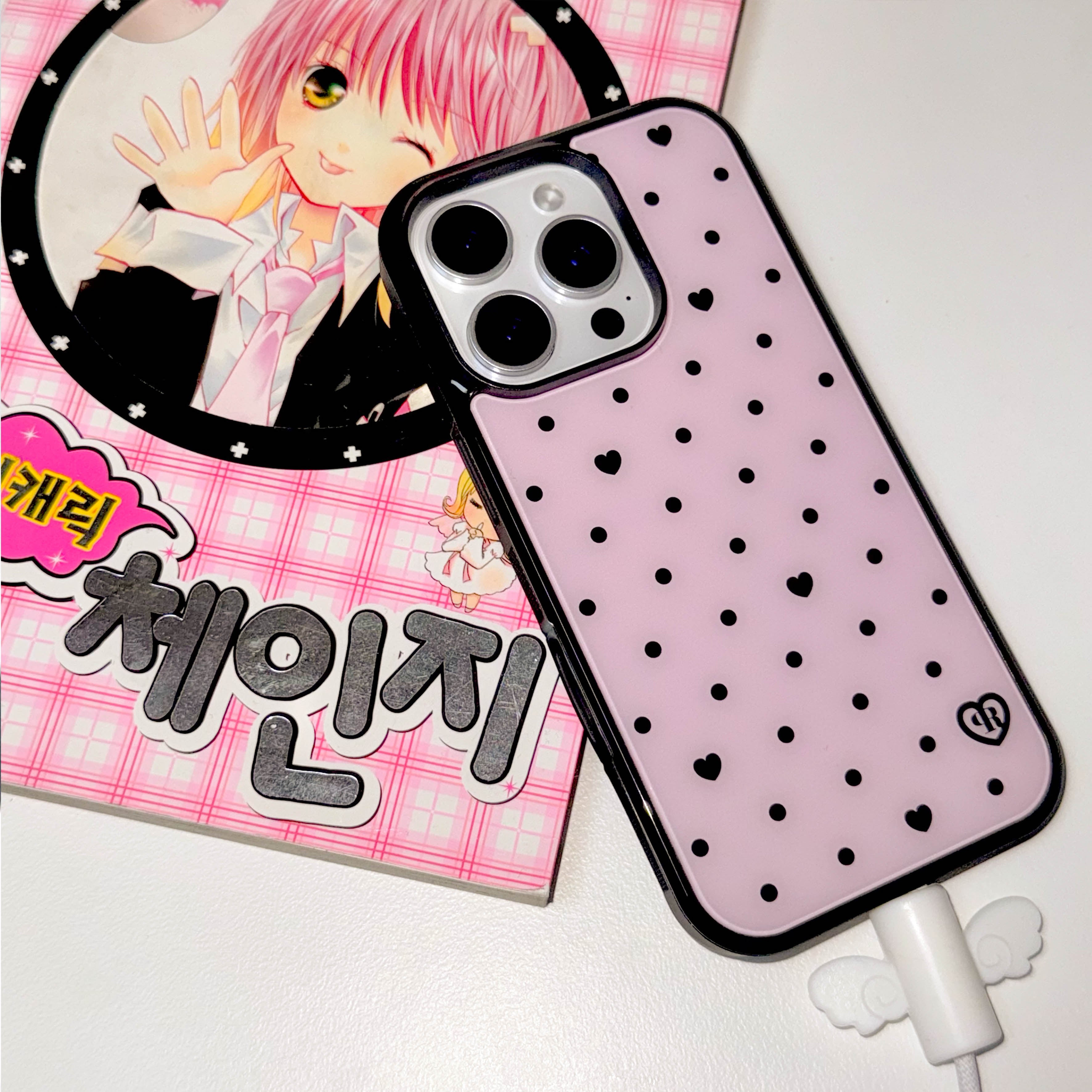 Pink-Dots Glass Bumper iPhone Case - 5types