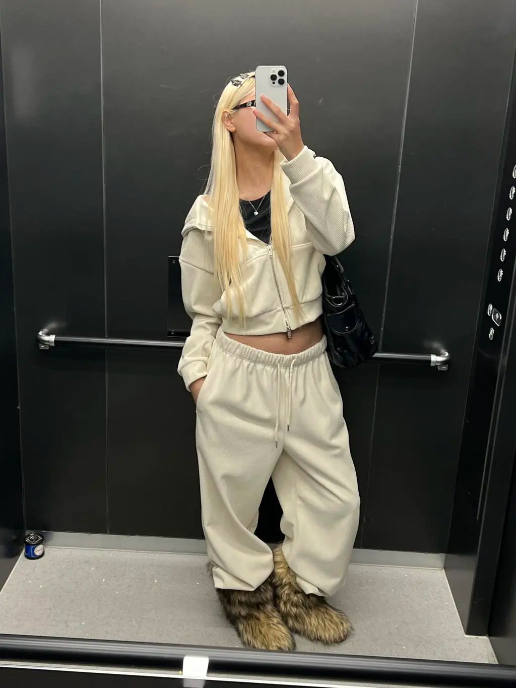 [WARM♨️] 韓國製造 Corduroy Mink Set / Cream