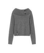 [Miseki SEOUL] Button Off Shoulder Knit - 2 Colors