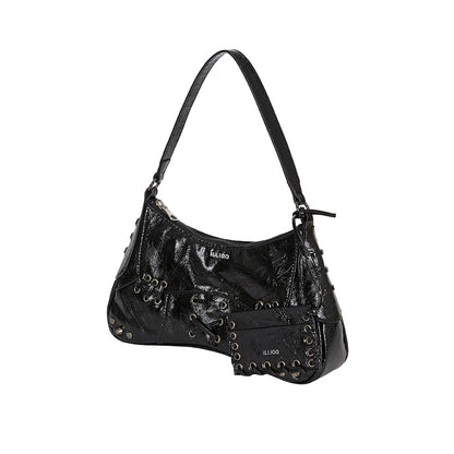 ILLIGO Eyelet Stud Shoulder Bag / black