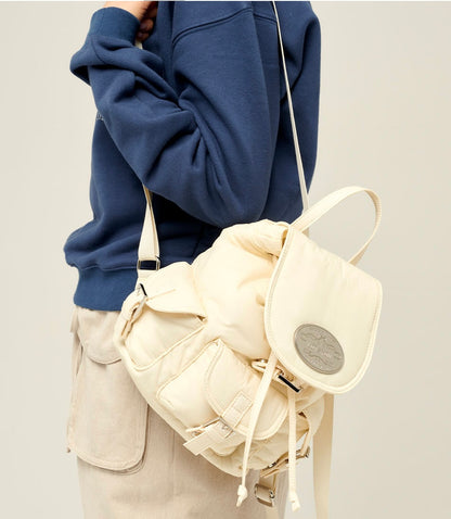 lotsyou Nostalgia Chubby Backpack - Nylon Ivory