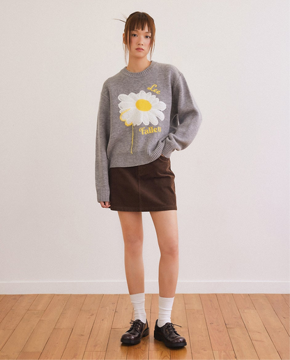 [Fallet x Lee] Sun Flower Knit / grey