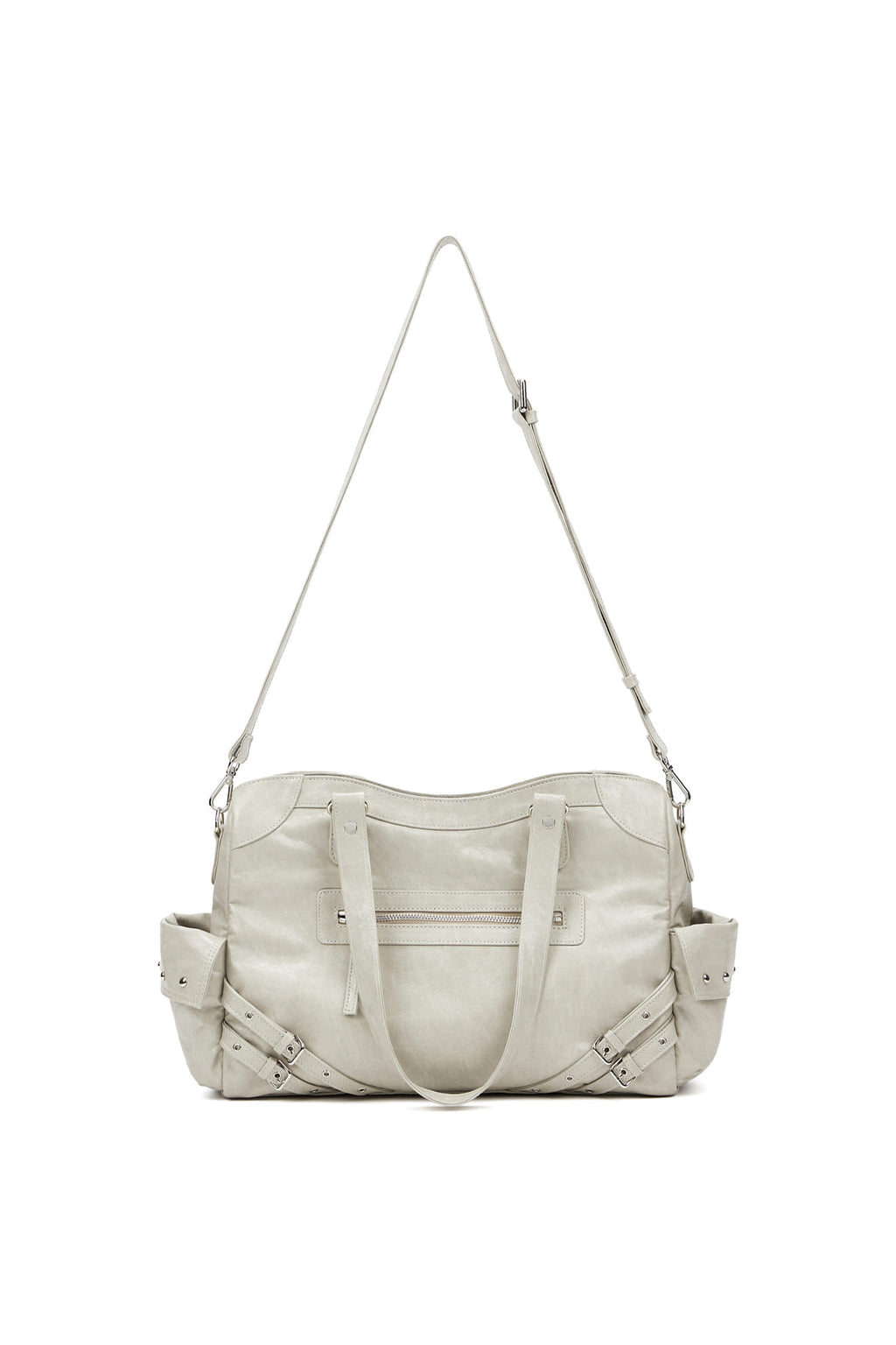 DEINET STUD POCKET BIG BAG IN ASH BEIGE