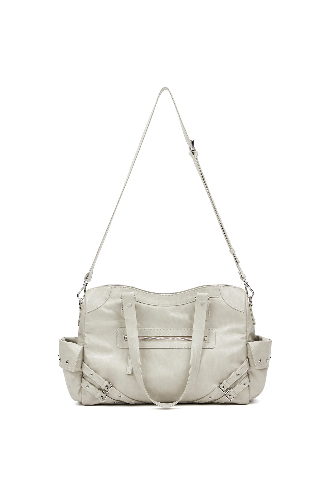 DEINET STUD POCKET BIG BAG IN ASH BEIGE