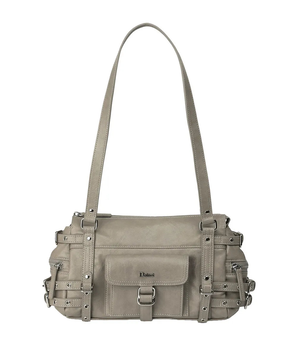 [DEINET] BELTED POCKET MINI SHOULDER BAG IN GREY